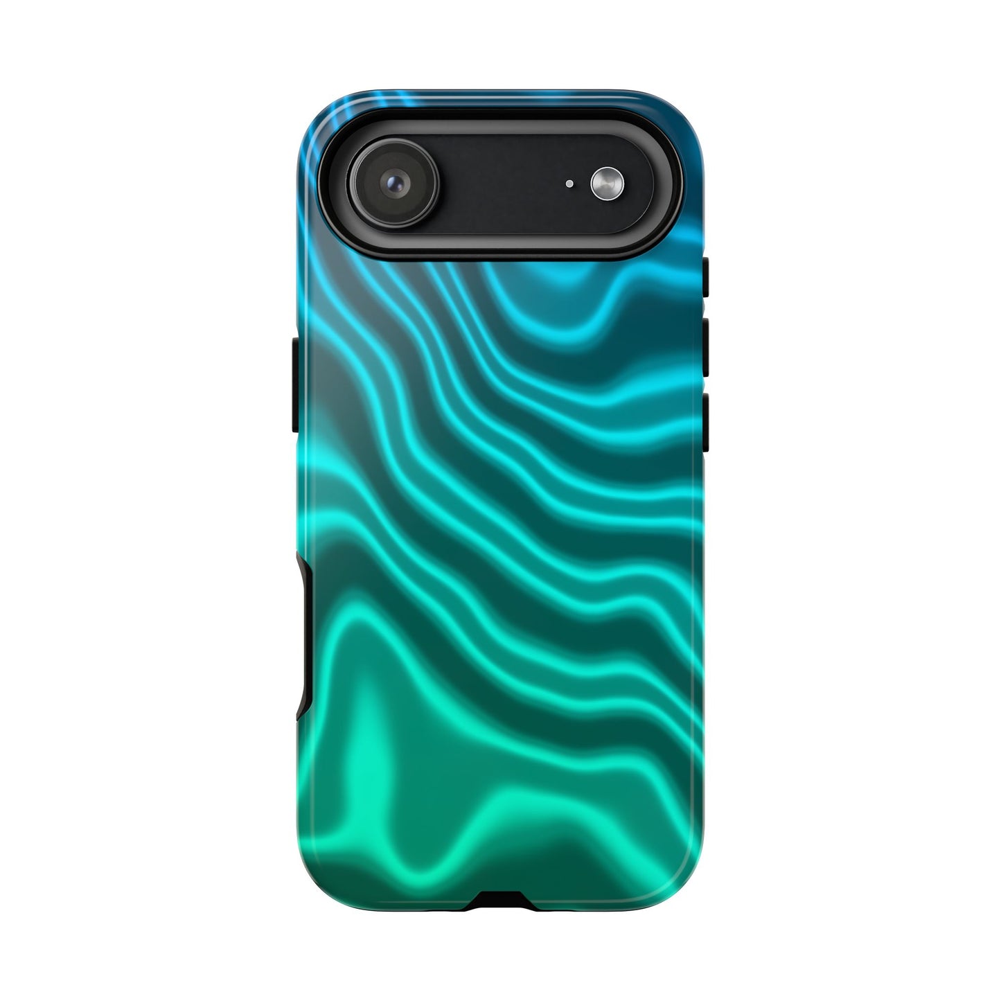 Teal Glow Wave Tough Phone Case