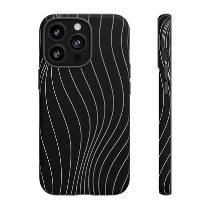 Black Wave Line Tough Phone Case