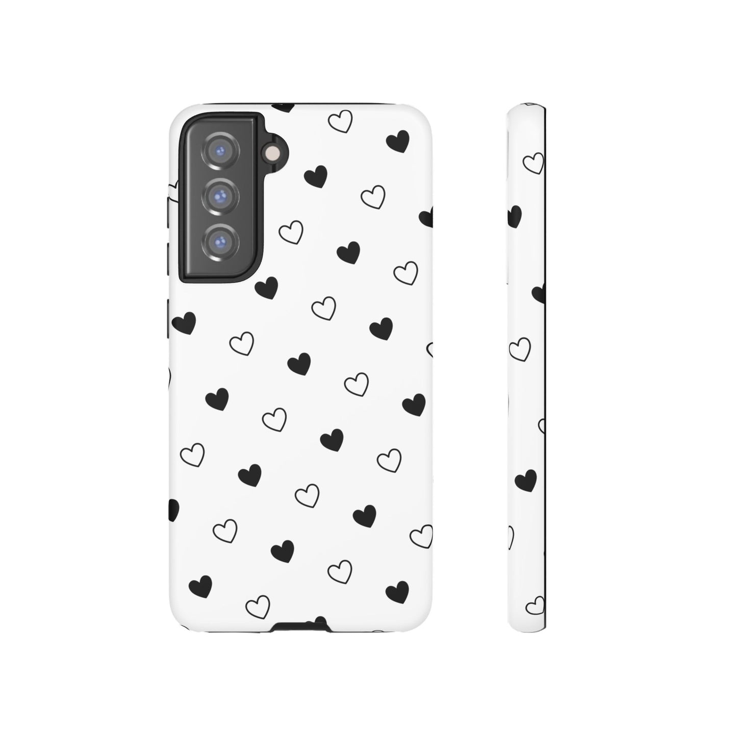 Black Hearts Minimal Tough Phone Case