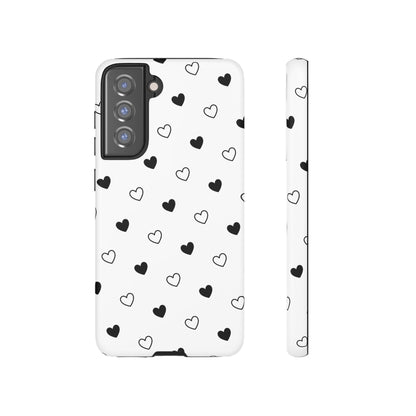 Black Hearts Minimal Tough Phone Case
