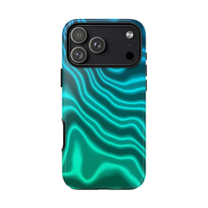 Teal Glow Wave Tough Phone Case