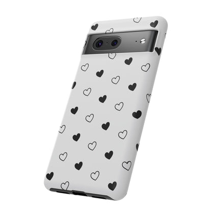 Black Hearts Minimal Tough Phone Case