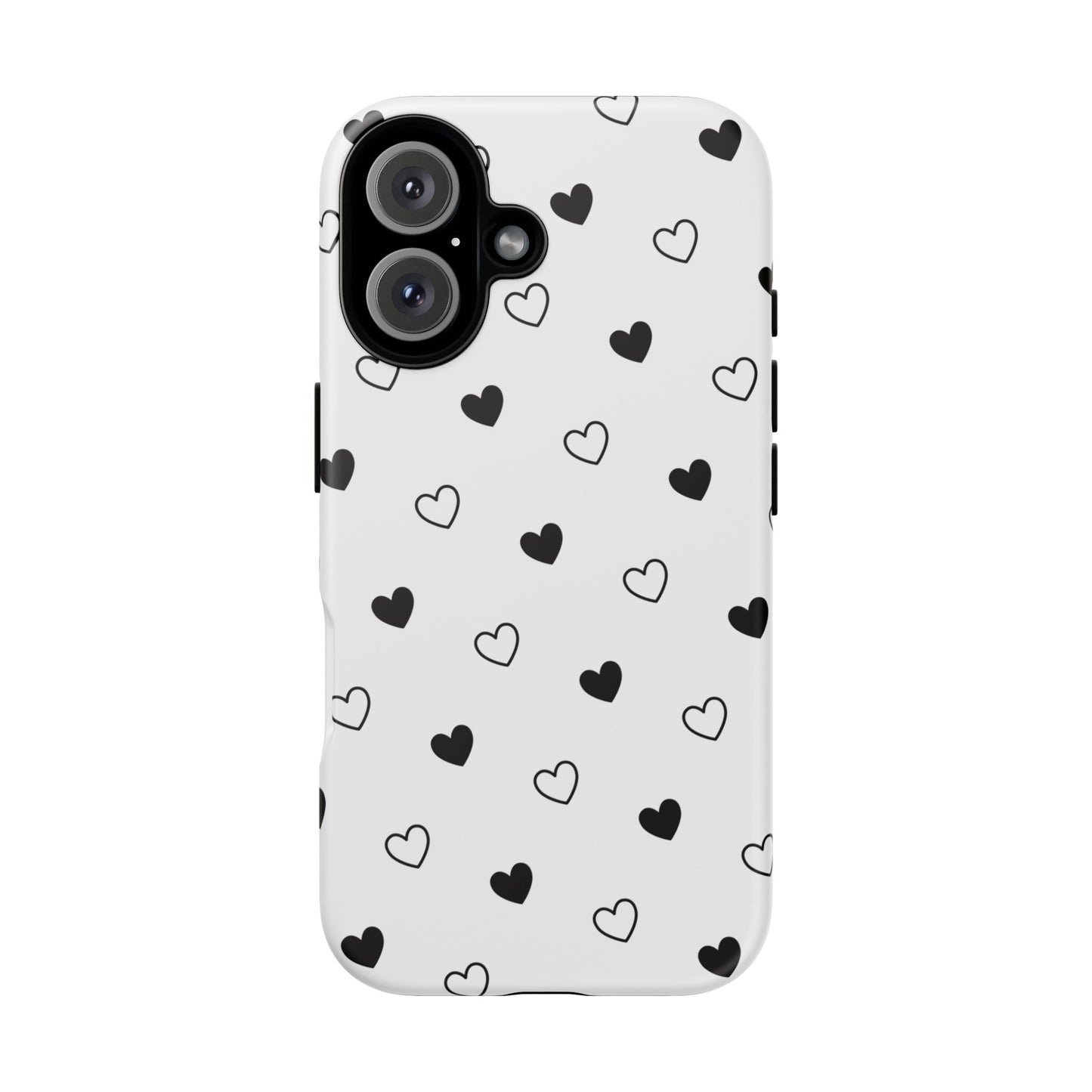 Black Hearts Minimal Tough Phone Case