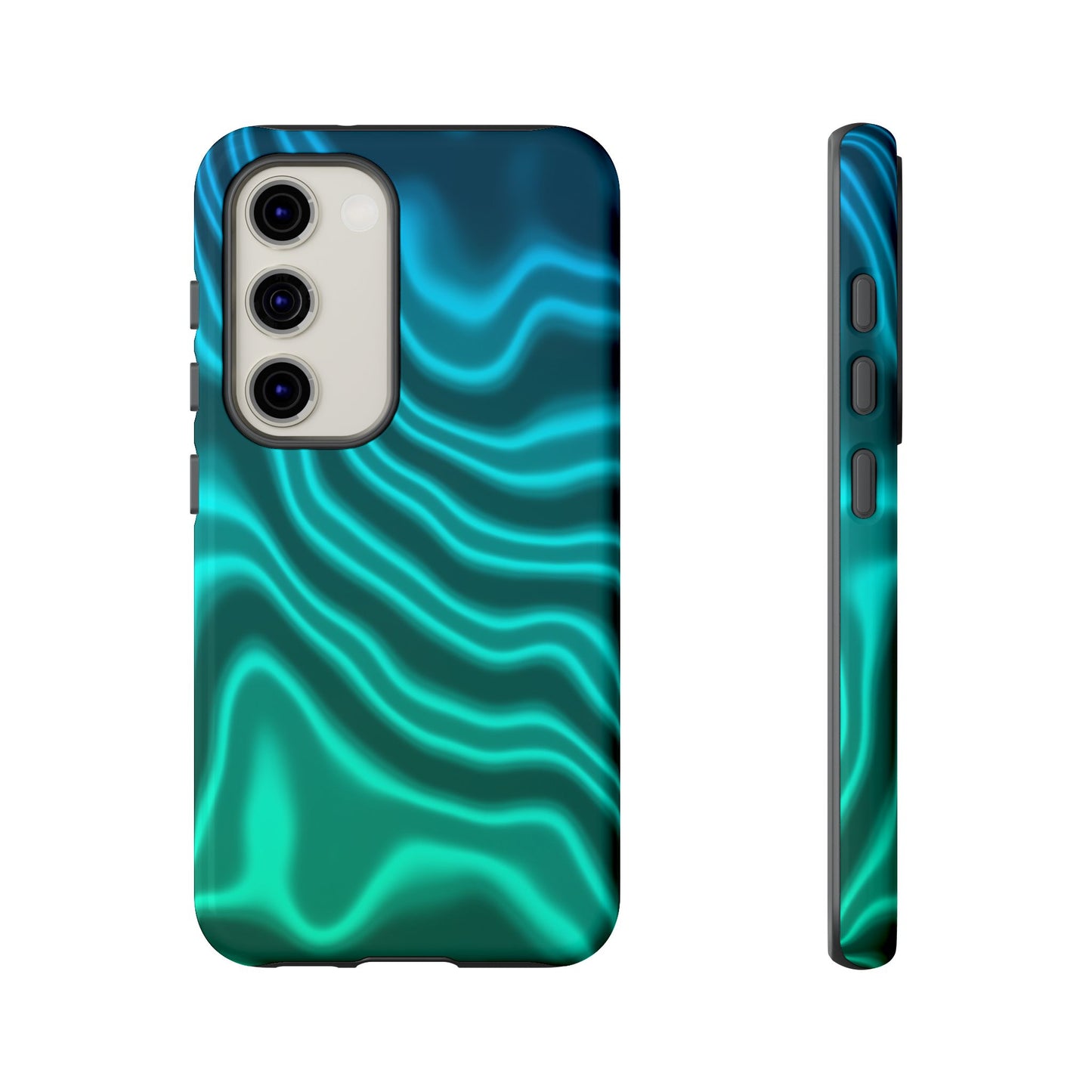 Teal Glow Wave Tough Phone Case