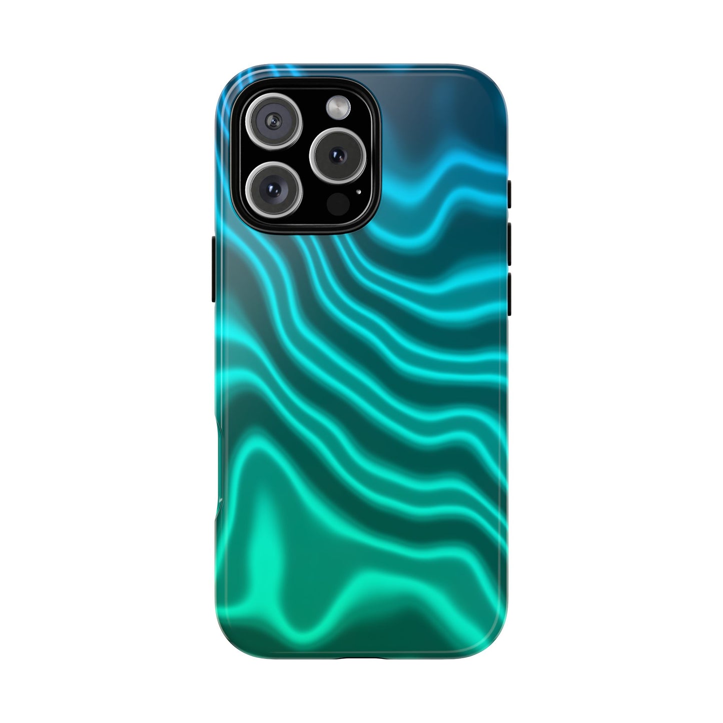 Teal Glow Wave Tough Phone Case