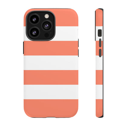 Coral Cabana Stripe Tough Phone Case