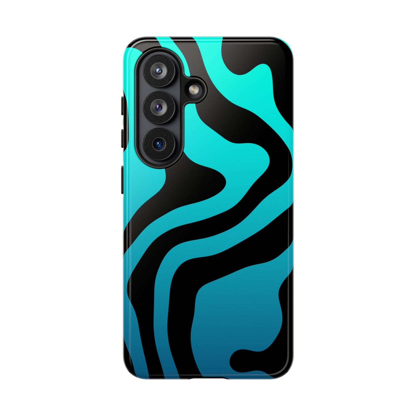 Black Aqua Wave Tough Phone Case