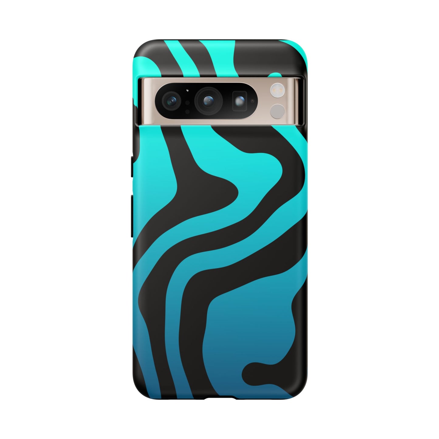 Black Aqua Wave Tough Phone Case