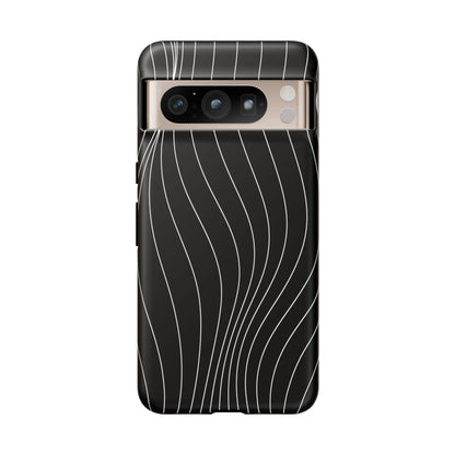 Black Wave Line Tough Phone Case