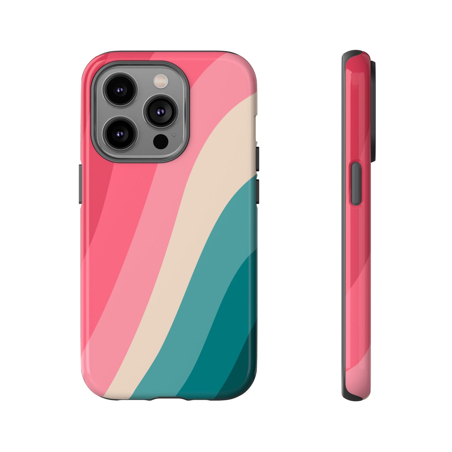 Blush Teal Wave Tough Phone Case