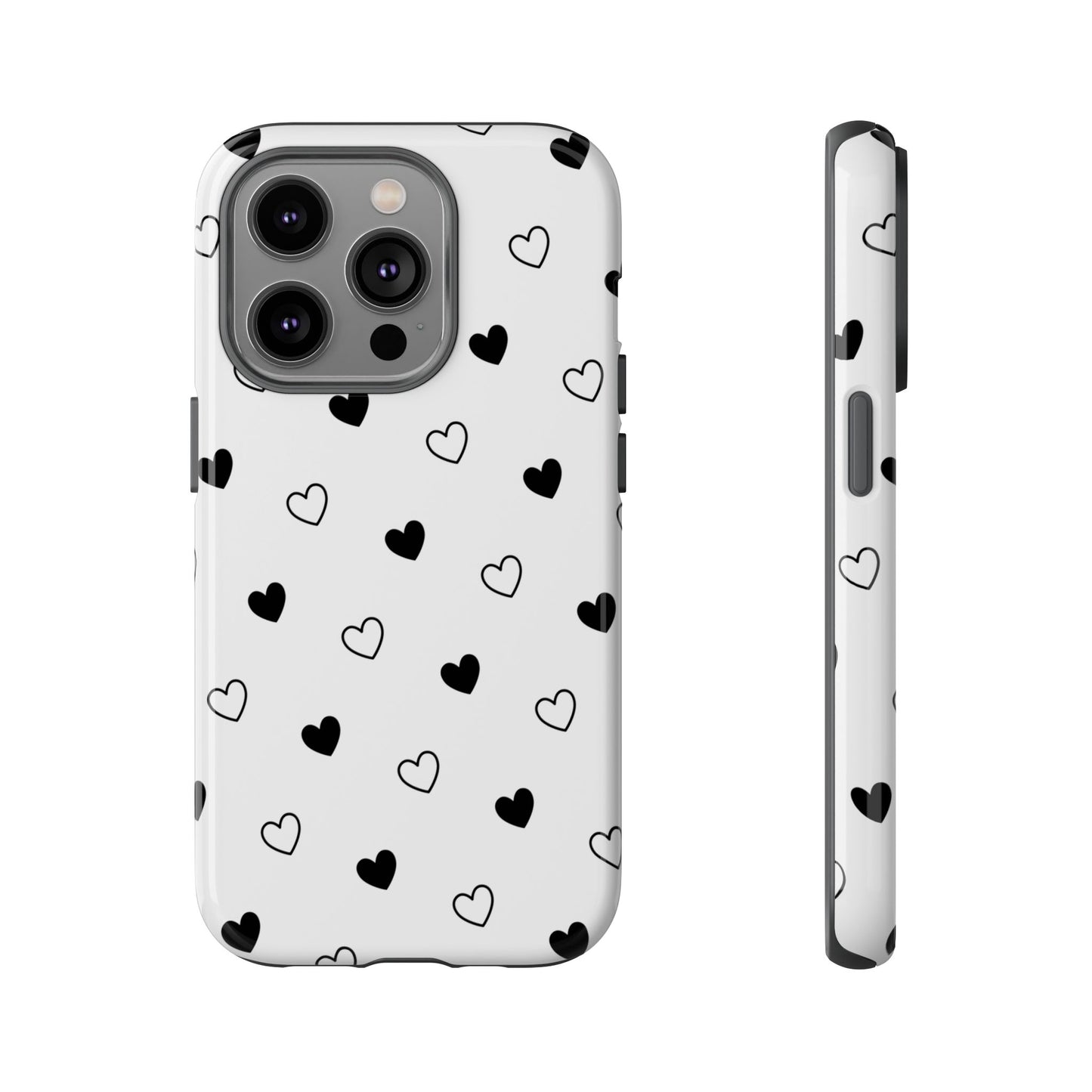 Black Hearts Minimal Tough Phone Case