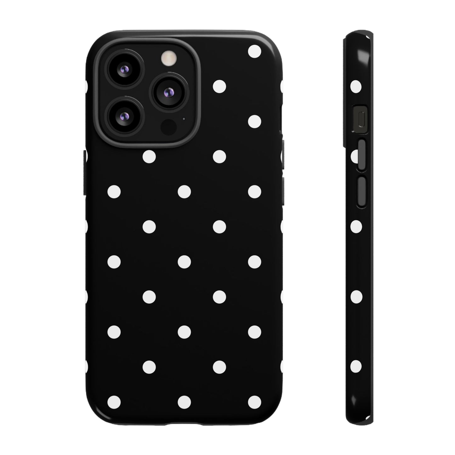 Black Polka Dot Tough Phone Case