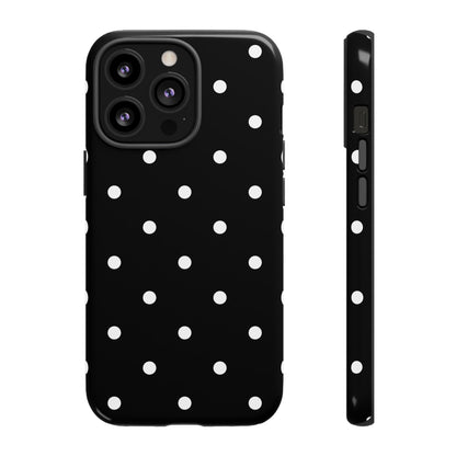 Black Polka Dot Tough Phone Case