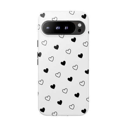 Black Hearts Minimal Tough Phone Case