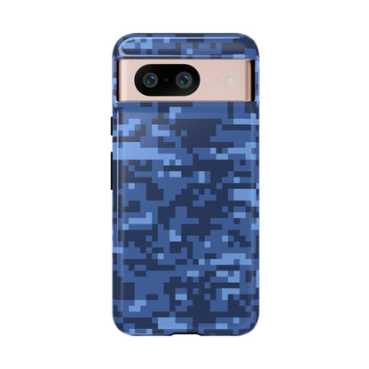 Navy Pixel Camo Tough Phone Case