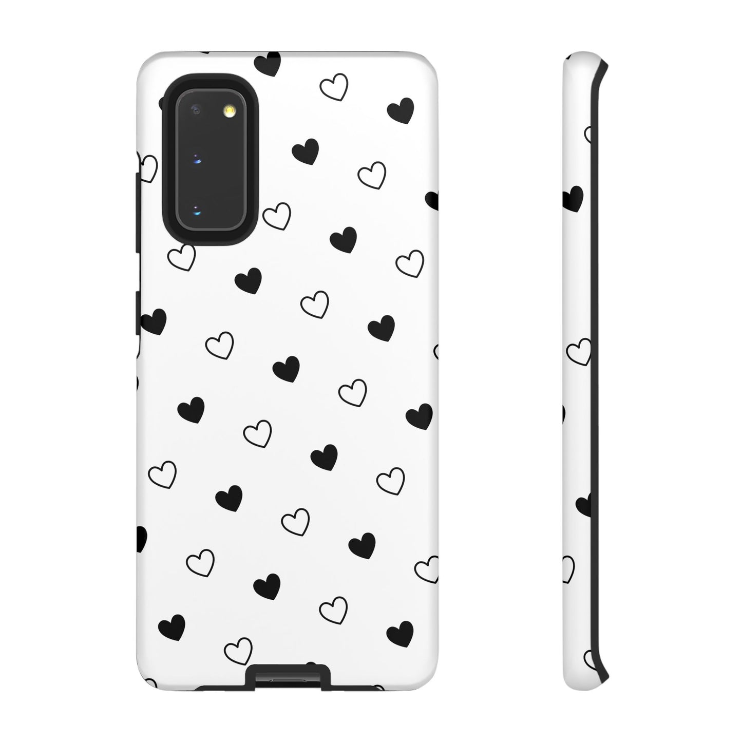 Black Hearts Minimal Tough Phone Case