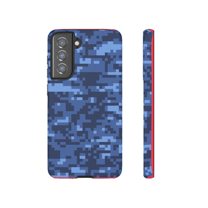 Navy Pixel Camo Tough Phone Case