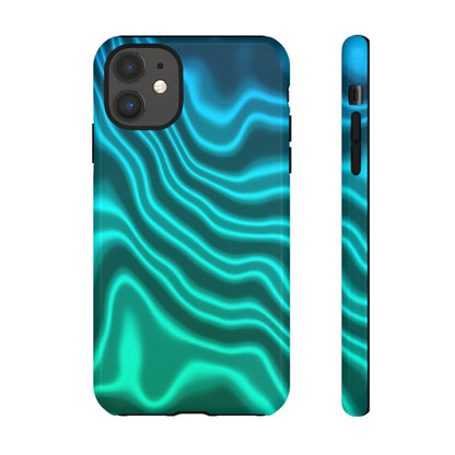 Teal Glow Wave Tough Phone Case