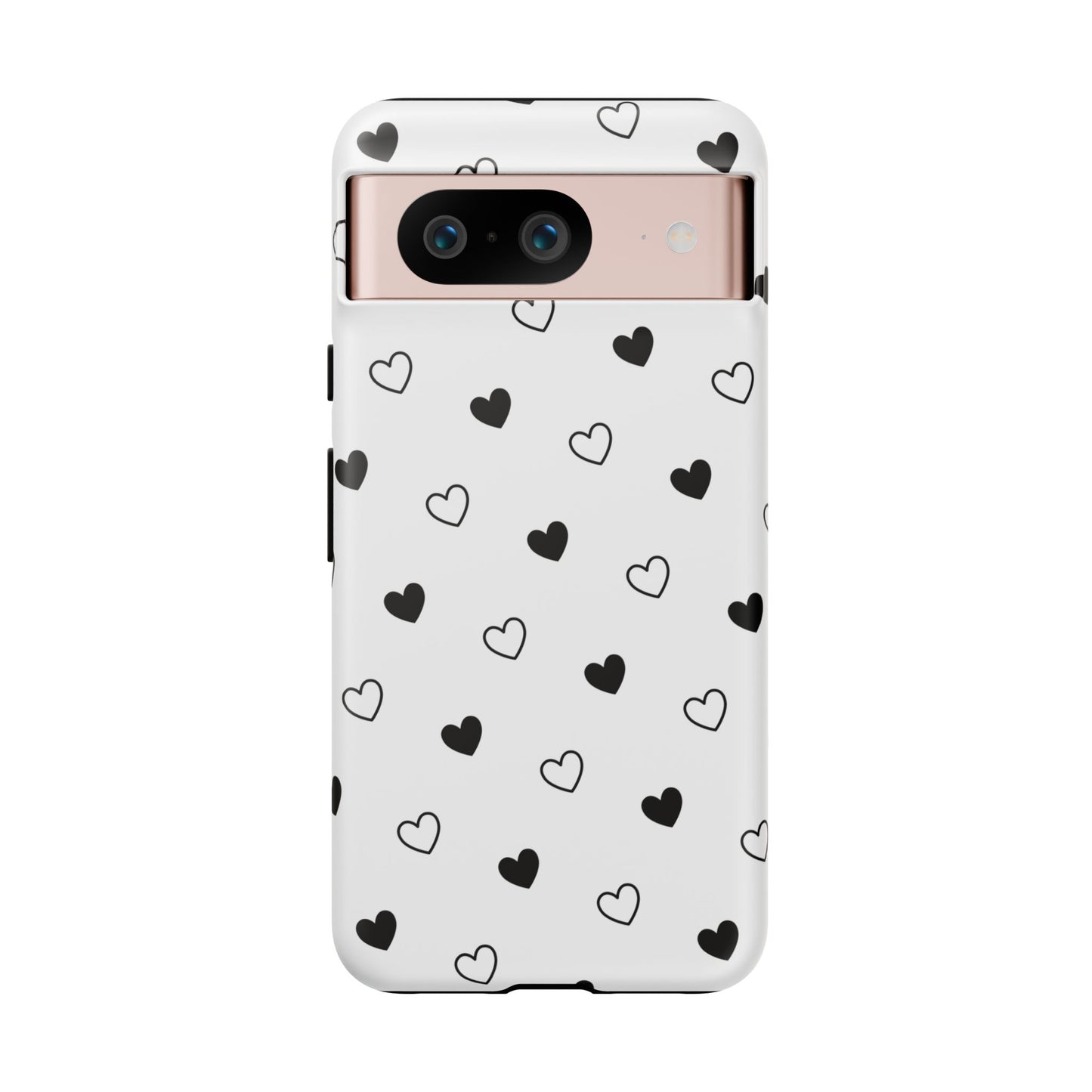 Black Hearts Minimal Tough Phone Case