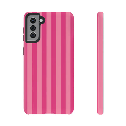 Pink Candy Stripe Tough Phone Case