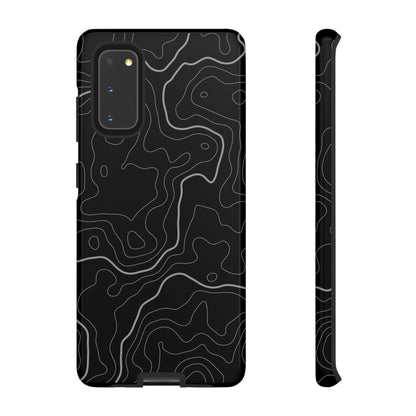Black Topographic Tough Phone Case