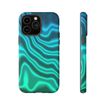 Teal Glow Wave Tough Phone Case