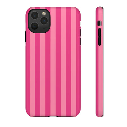 Pink Candy Stripe Tough Phone Case