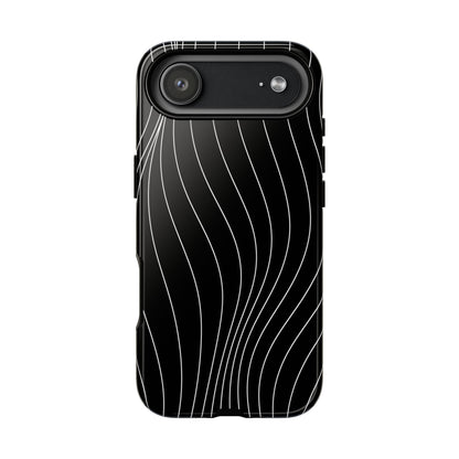 Black Wave Line Tough Phone Case