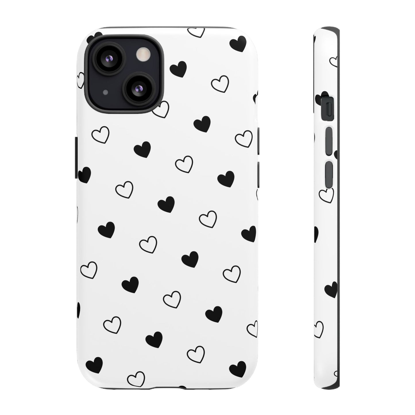 Black Hearts Minimal Tough Phone Case