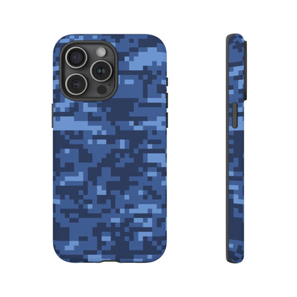 Navy Pixel Camo Tough Phone Case