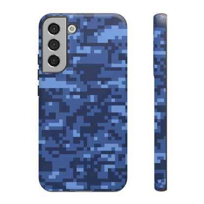 Navy Pixel Camo Tough Phone Case