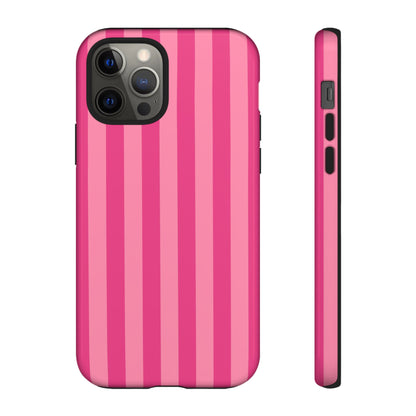Pink Candy Stripe Tough Phone Case