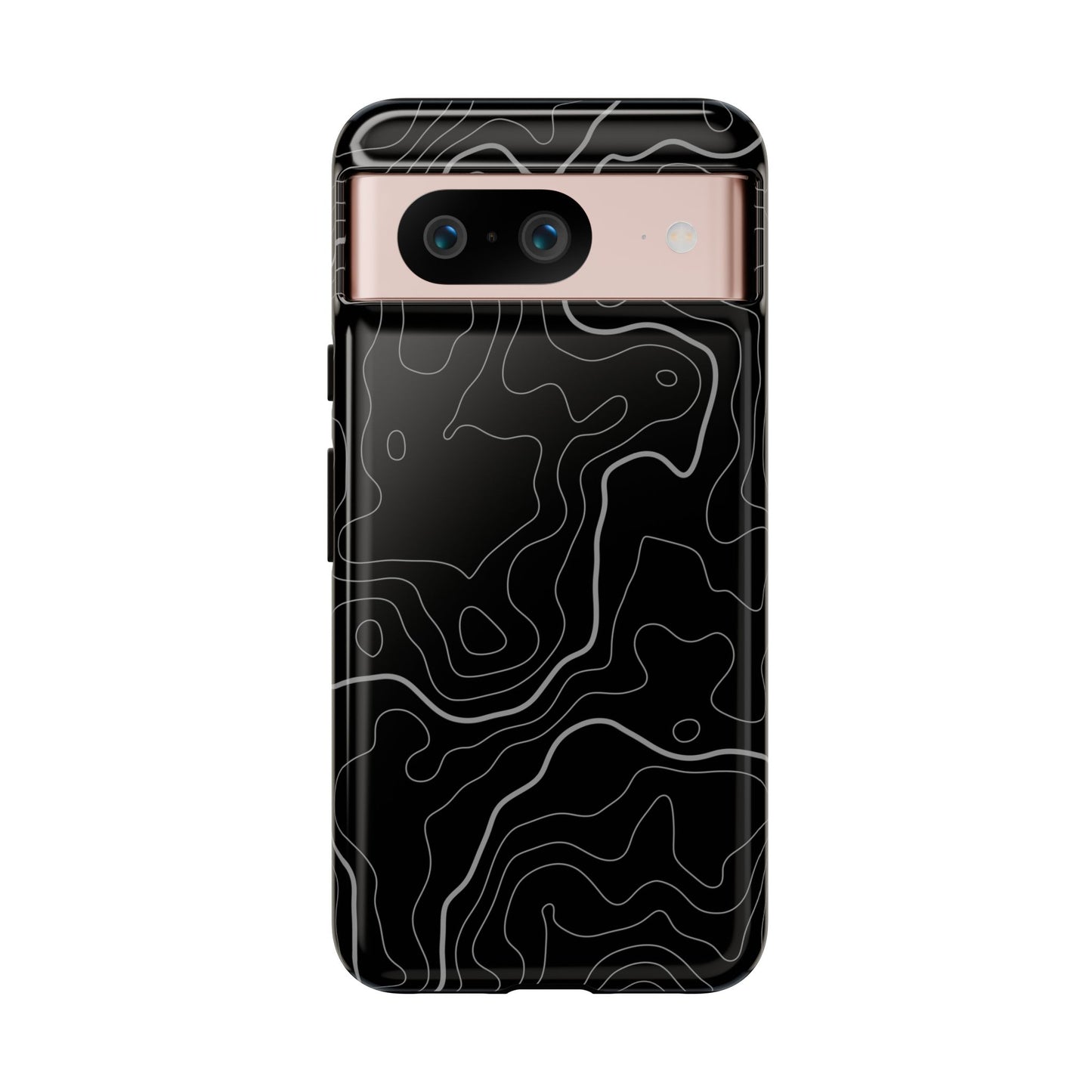 Black Topographic Tough Phone Case