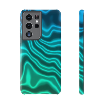Teal Glow Wave Tough Phone Case