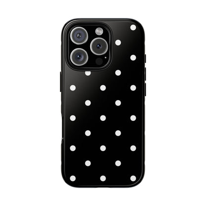 Black Polka Dot Tough Phone Case