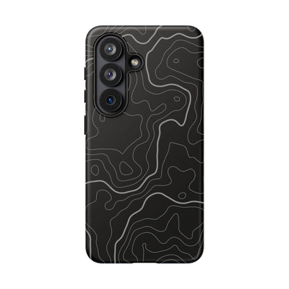 Black Topographic Tough Phone Case