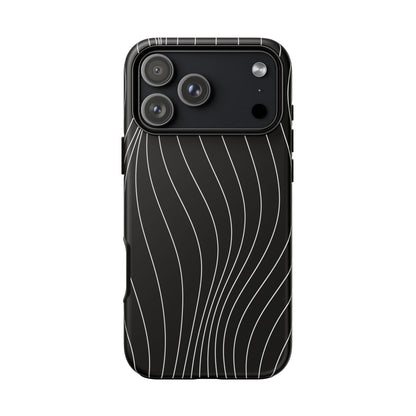 Black Wave Line Tough Phone Case