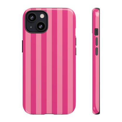 Pink Candy Stripe Tough Phone Case