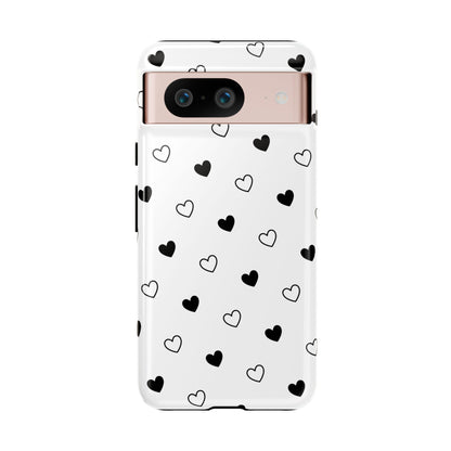 Black Hearts Minimal Tough Phone Case