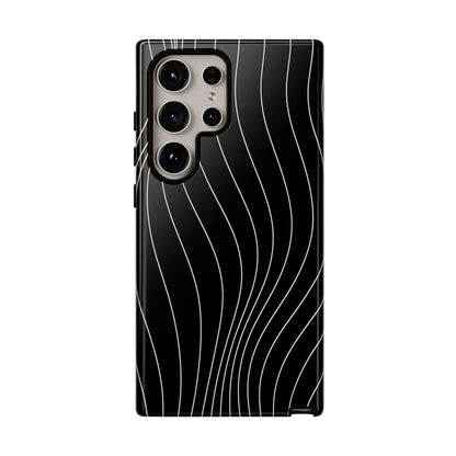 Black Wave Line Tough Phone Case