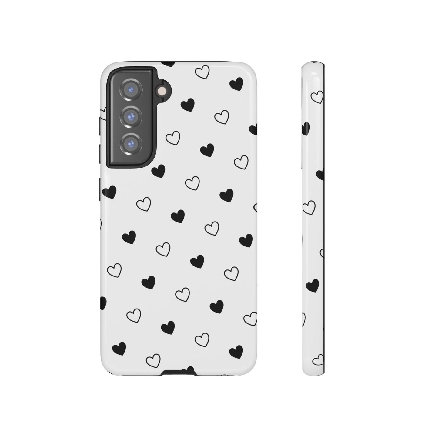 Black Hearts Minimal Tough Phone Case