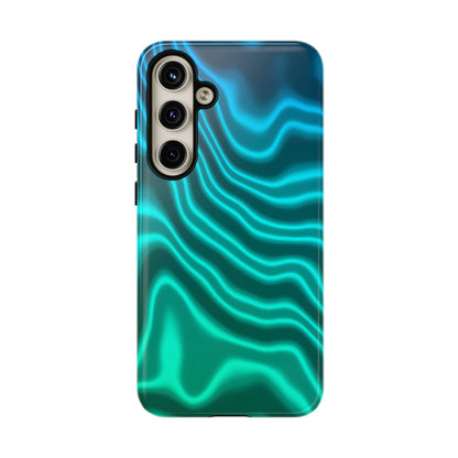 Teal Glow Wave Tough Phone Case