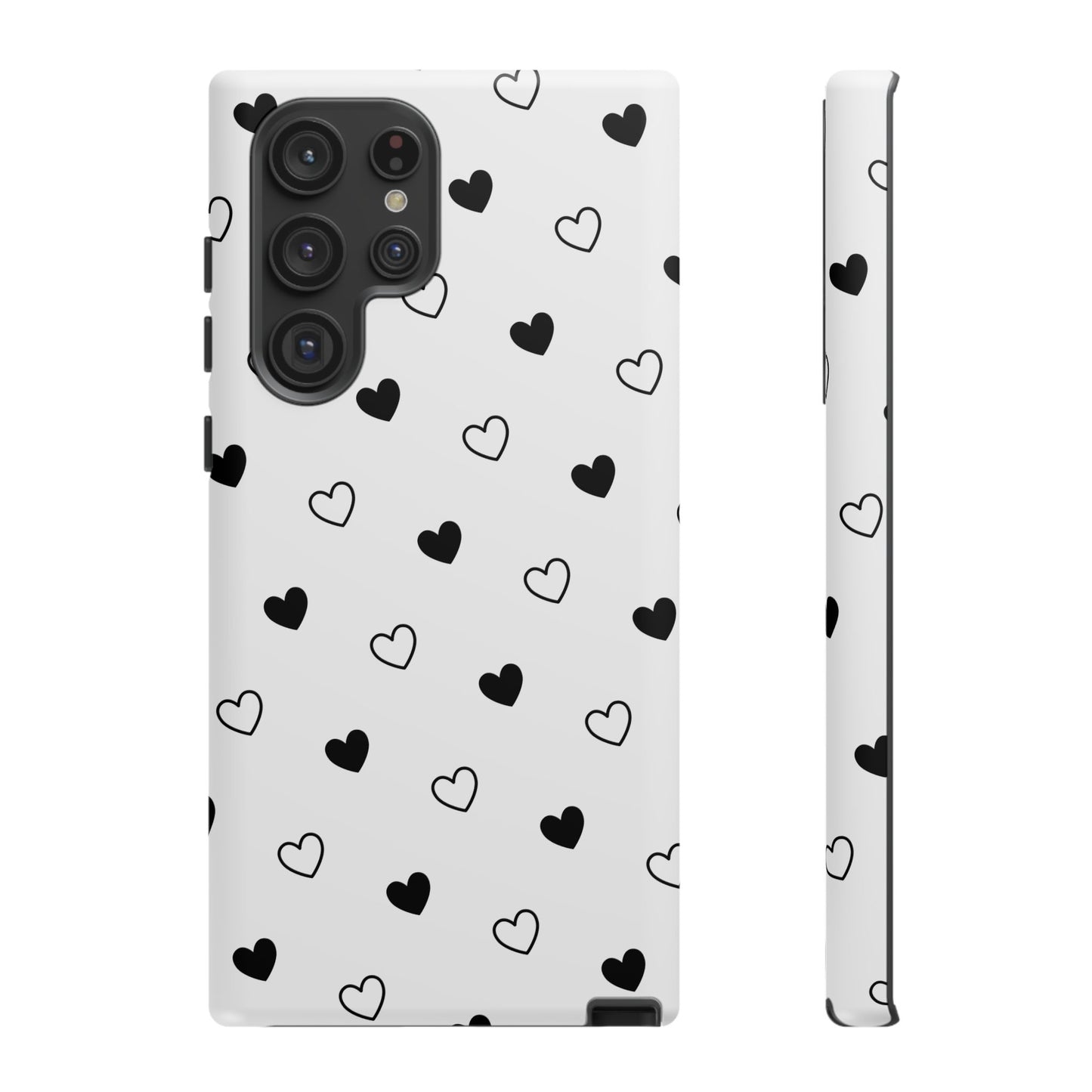 Black Hearts Minimal Tough Phone Case