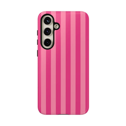 Pink Candy Stripe Tough Phone Case