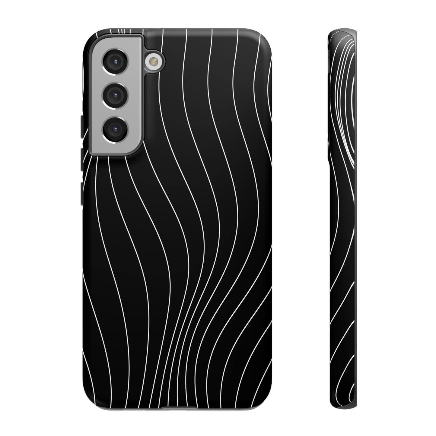 Black Wave Line Tough Phone Case