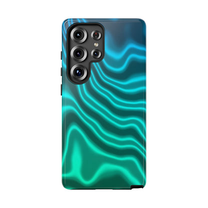 Teal Glow Wave Tough Phone Case