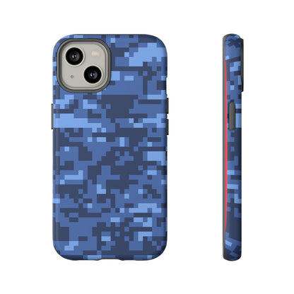 Navy Pixel Camo Tough Phone Case