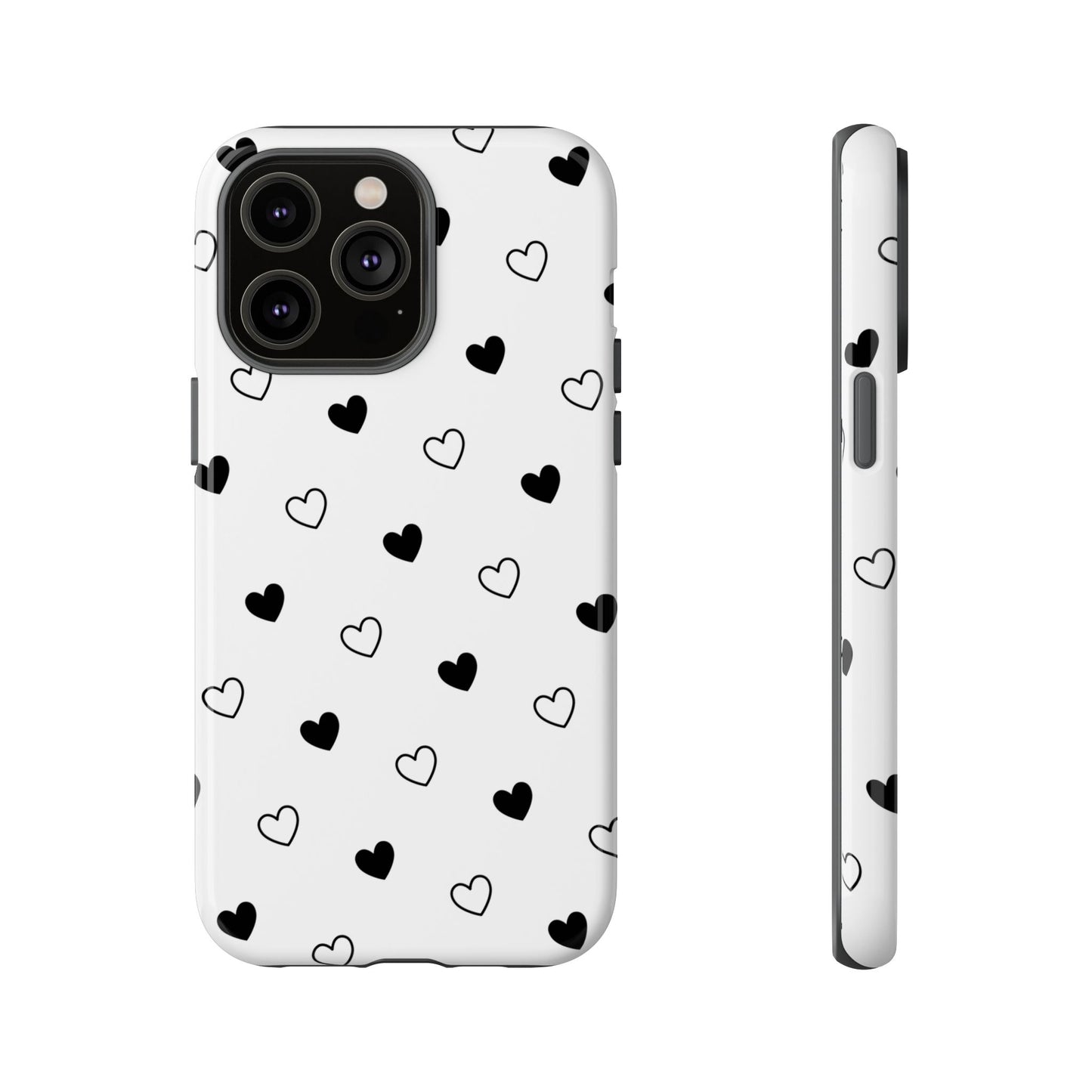 Black Hearts Minimal Tough Phone Case