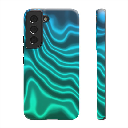 Teal Glow Wave Tough Phone Case