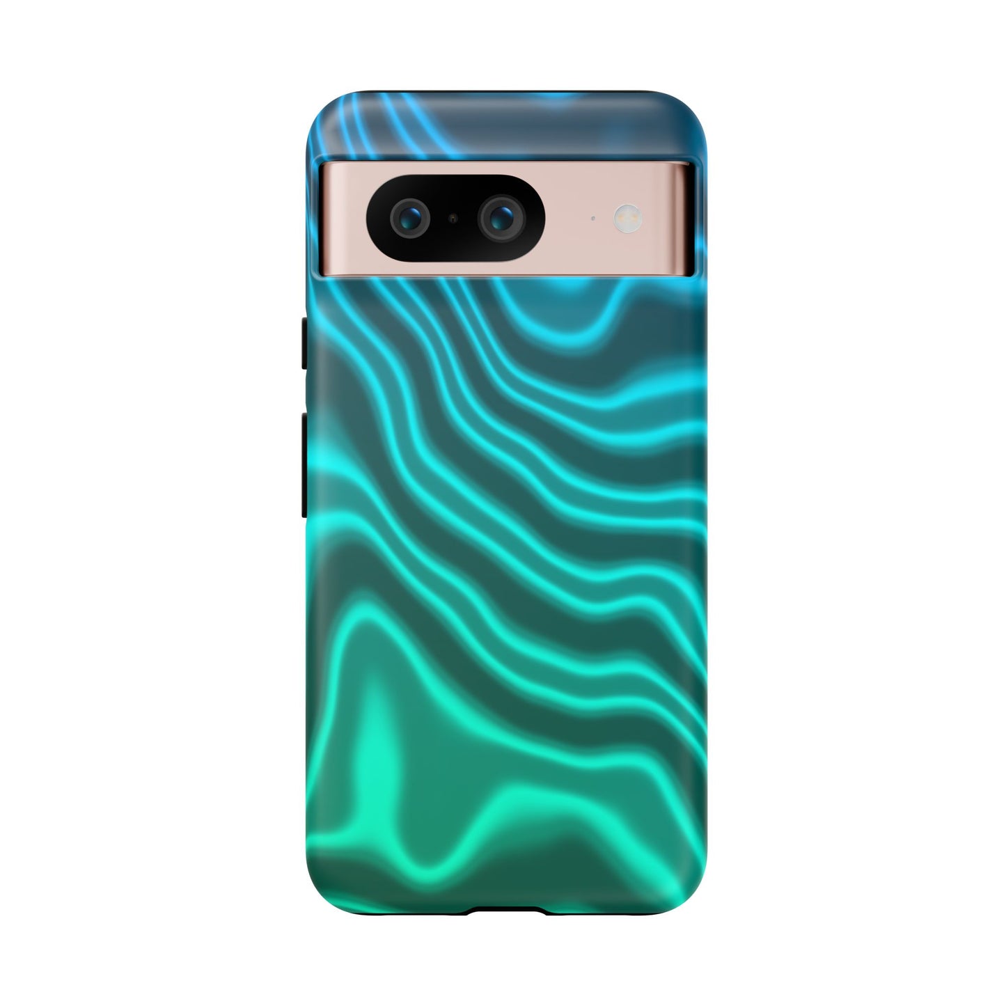 Teal Glow Wave Tough Phone Case